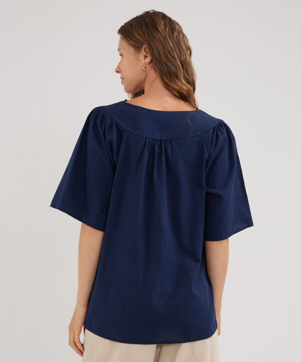 Blusa Unicolor, Escote Herradura
