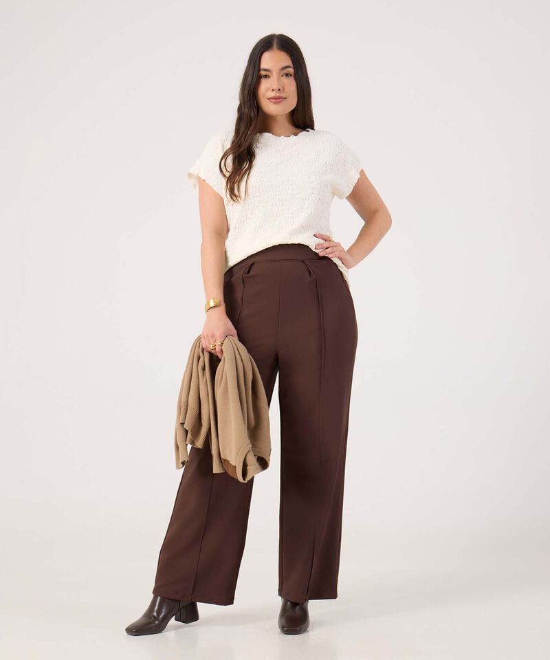 Camiseta Texturizada Unicolor Para Mujer Curvy