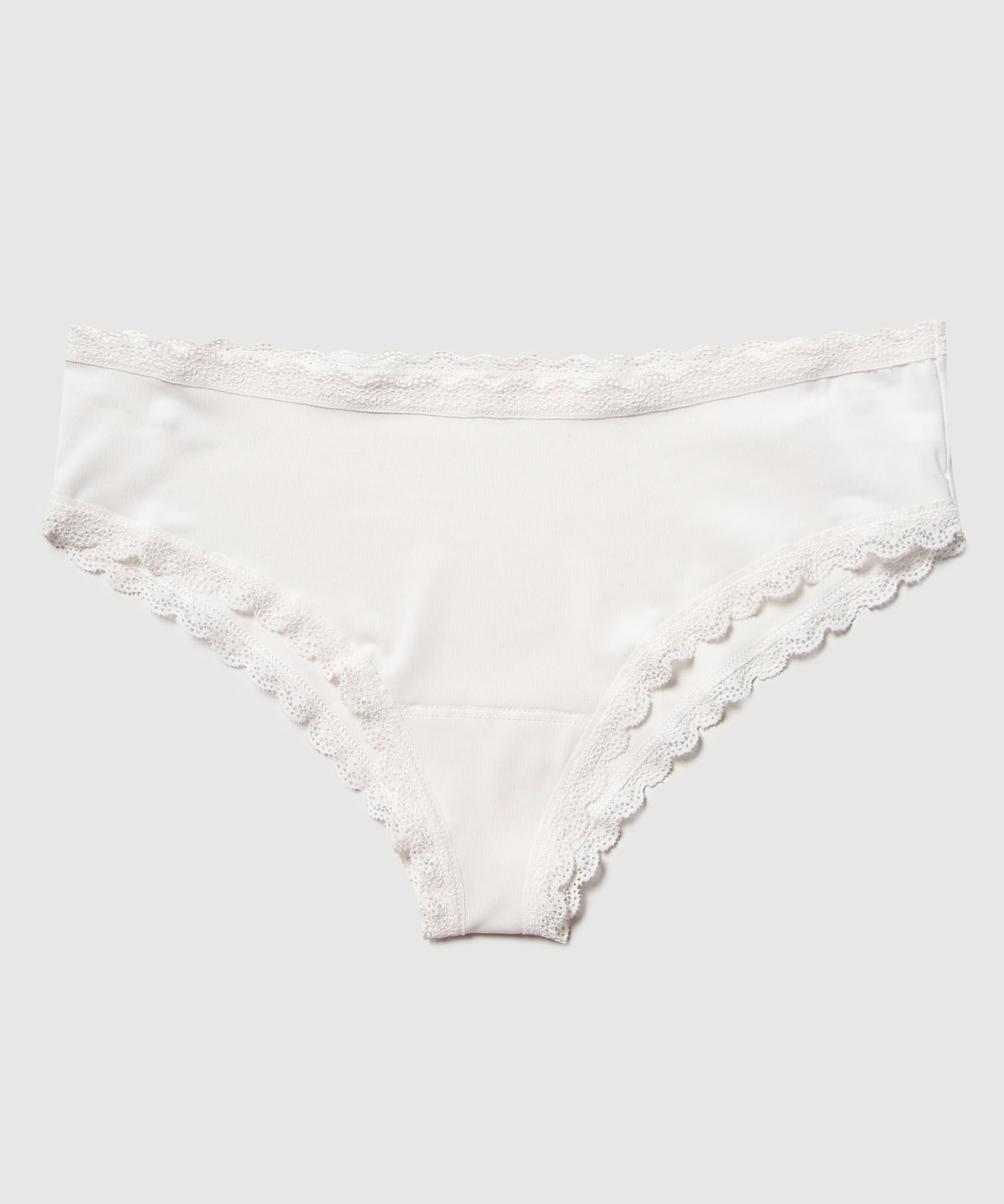 Panty Hipster Con Encaje En Cintura Y Piernas