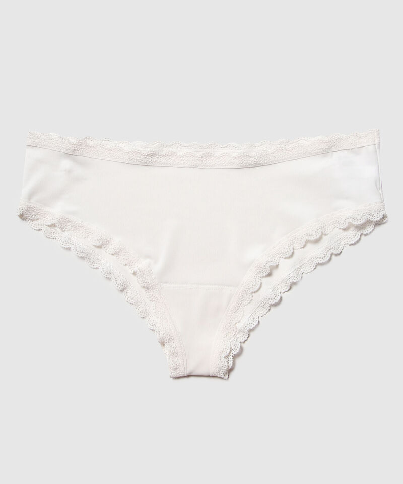 Panty Hipster Con Encaje En Cintura Y Piernas