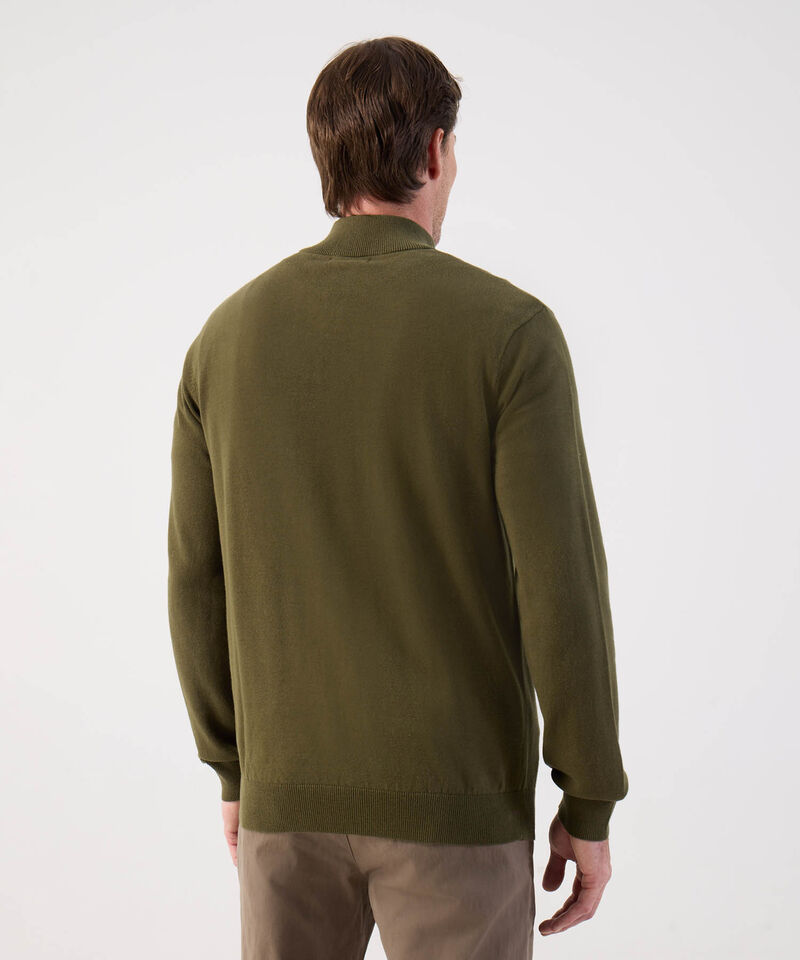 Buzo de Tejido Liso con Cuello Alto y Cremallera Para Hombre