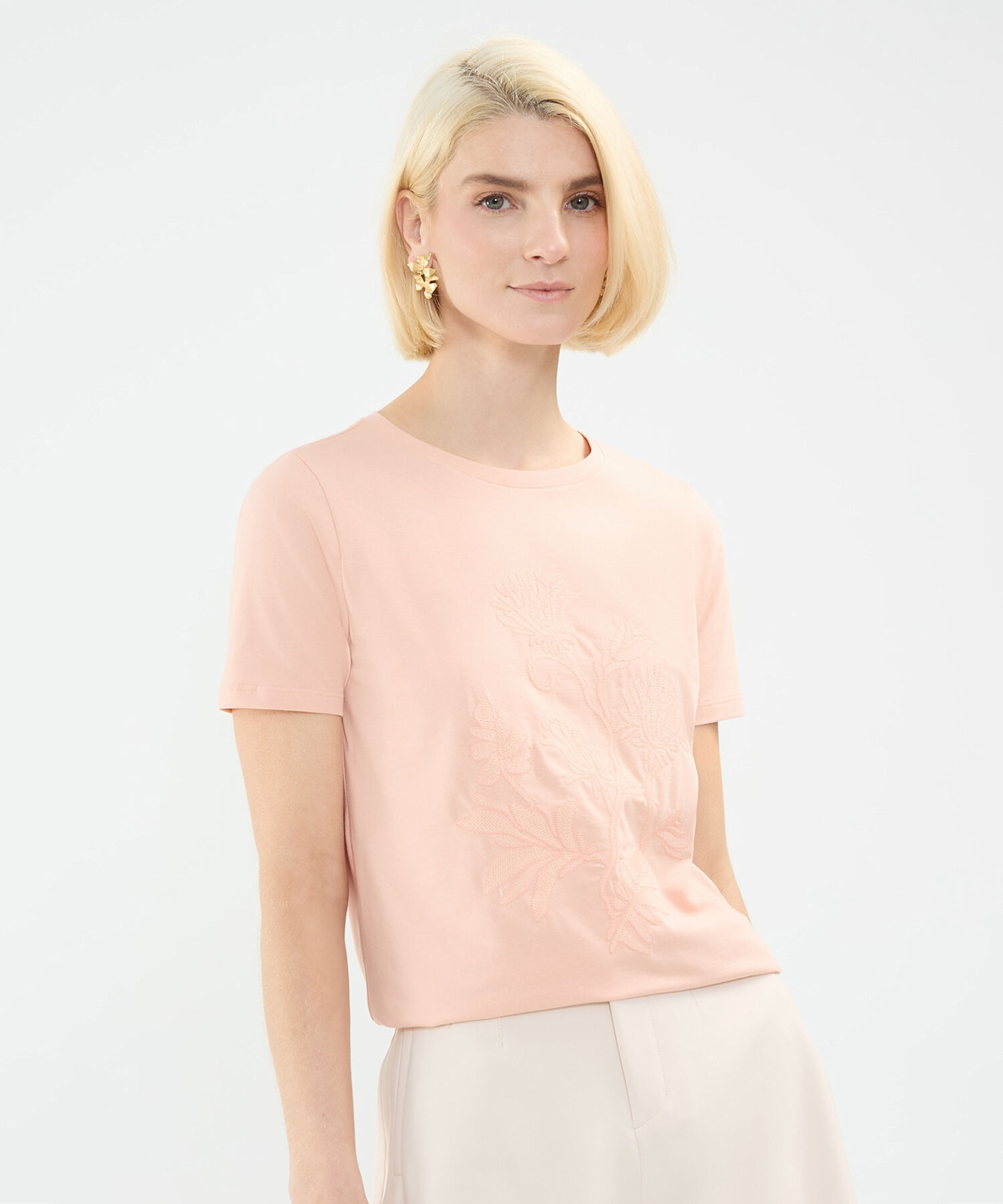 Camiseta Bordado Floral