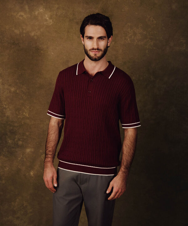 Polo Tejida Manga Corta Para Hombre image number null