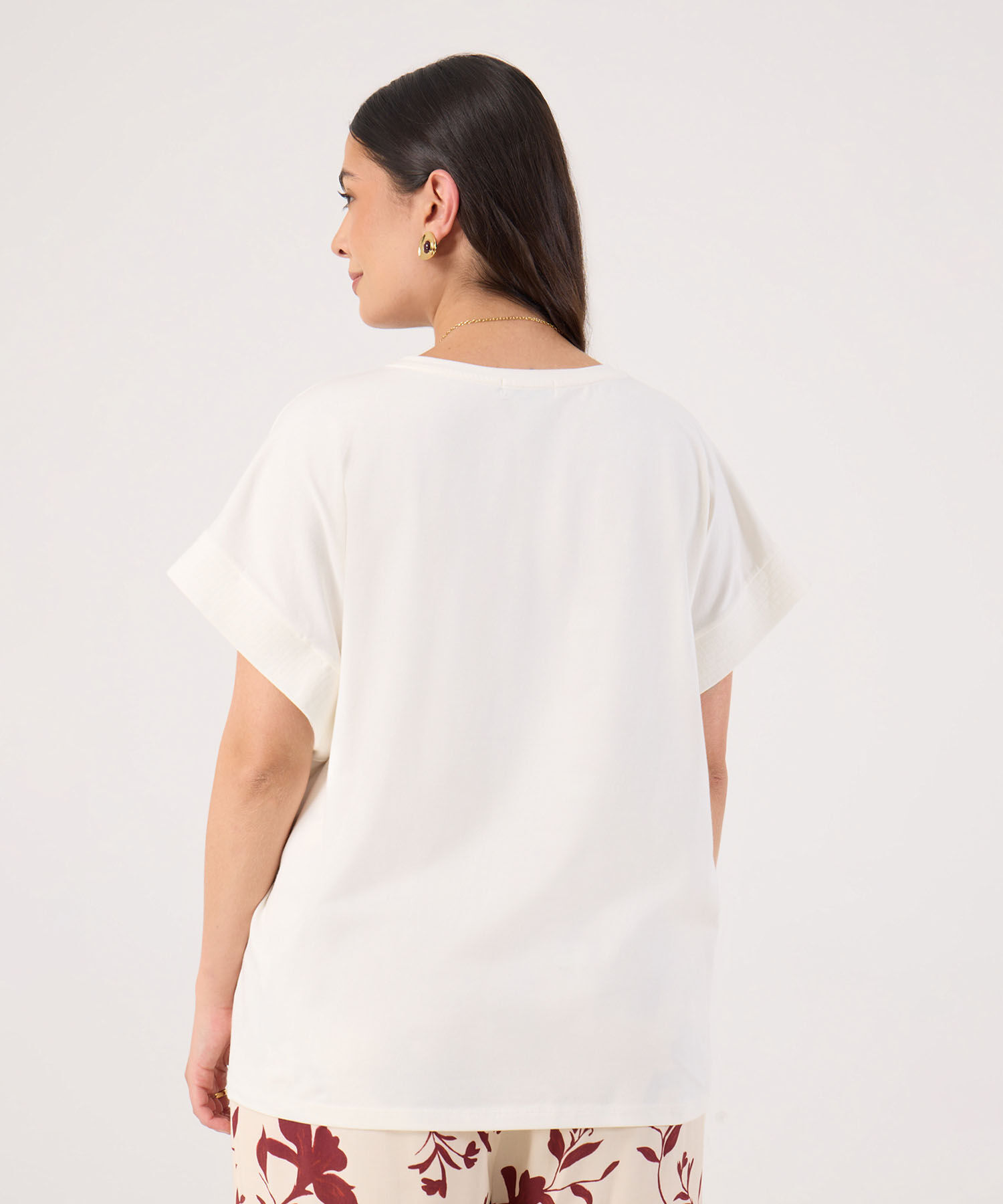 Camiseta Basica Unicolor Para Mujer Curvy