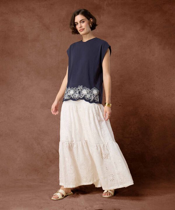 Falda Calada Para Mujer Diseño Larga De Volantes image number null