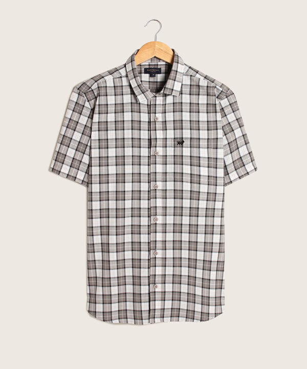 Camisa Preteñida Manga Corta Con Bolsillo Y Silueta Slim Fit, Sunset Dust Línea Moda
