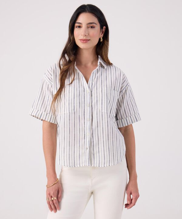 Camisa A Rayas Manga Corta  image number null