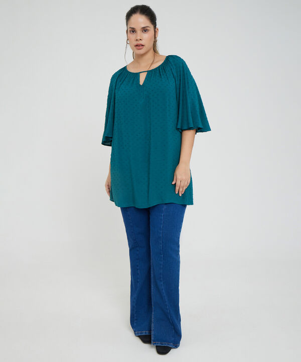 Blusa Manga Corta Acampanada