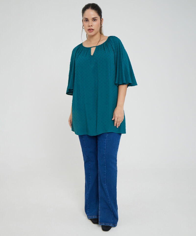 Blusa Manga Corta Acampanada