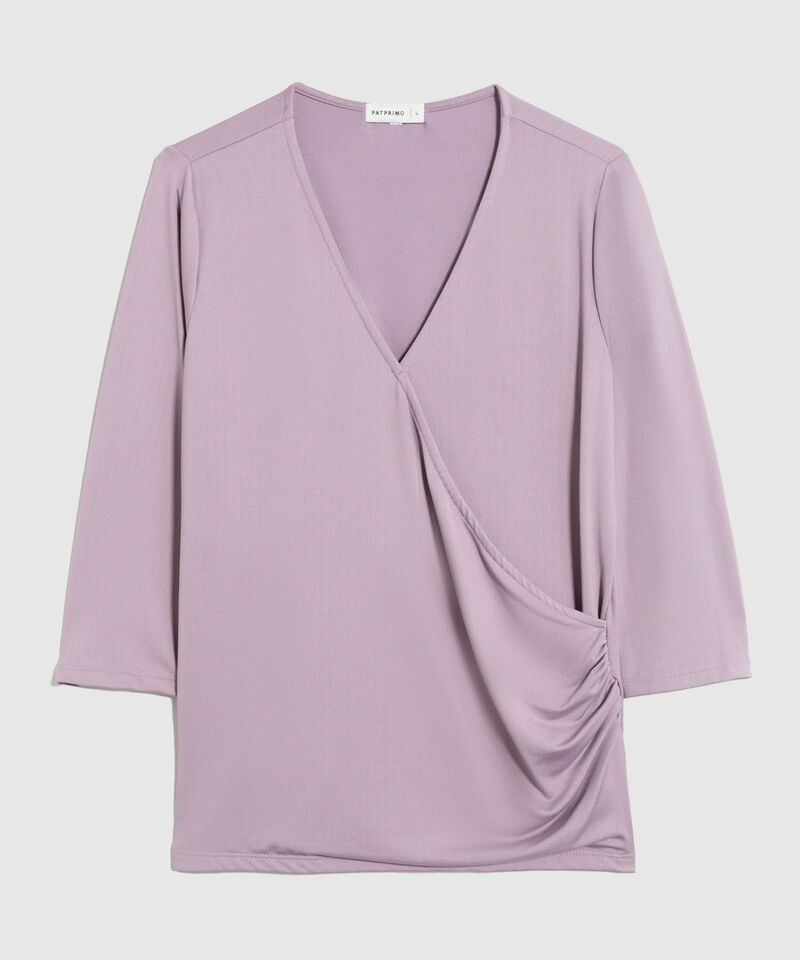 Blusa Cruzada Manga Tres Cuartos Mujer