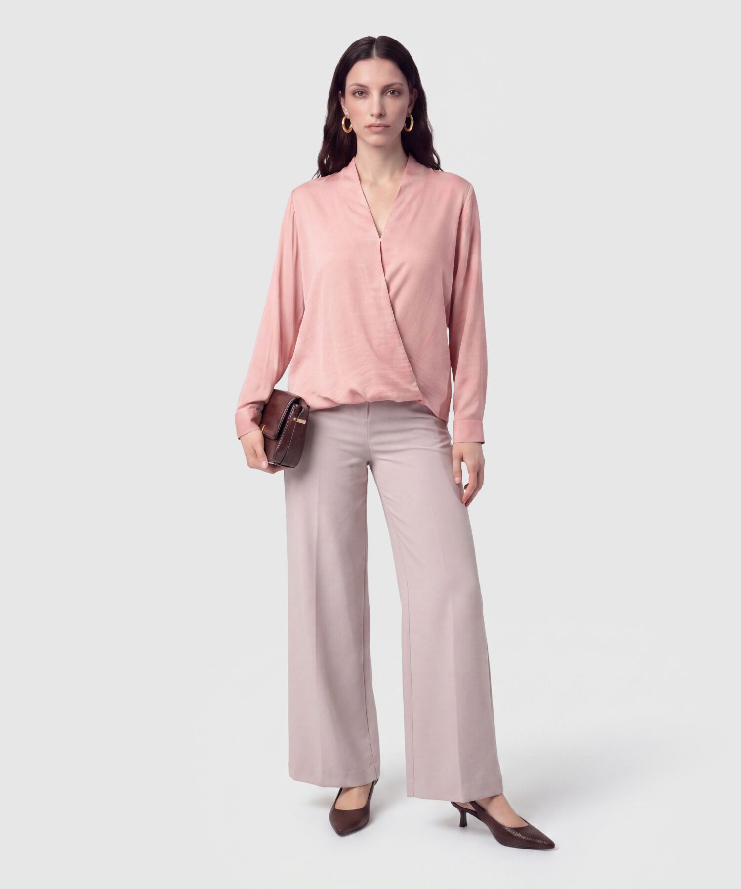 Blusa Cruzada Manga Larga Mujer