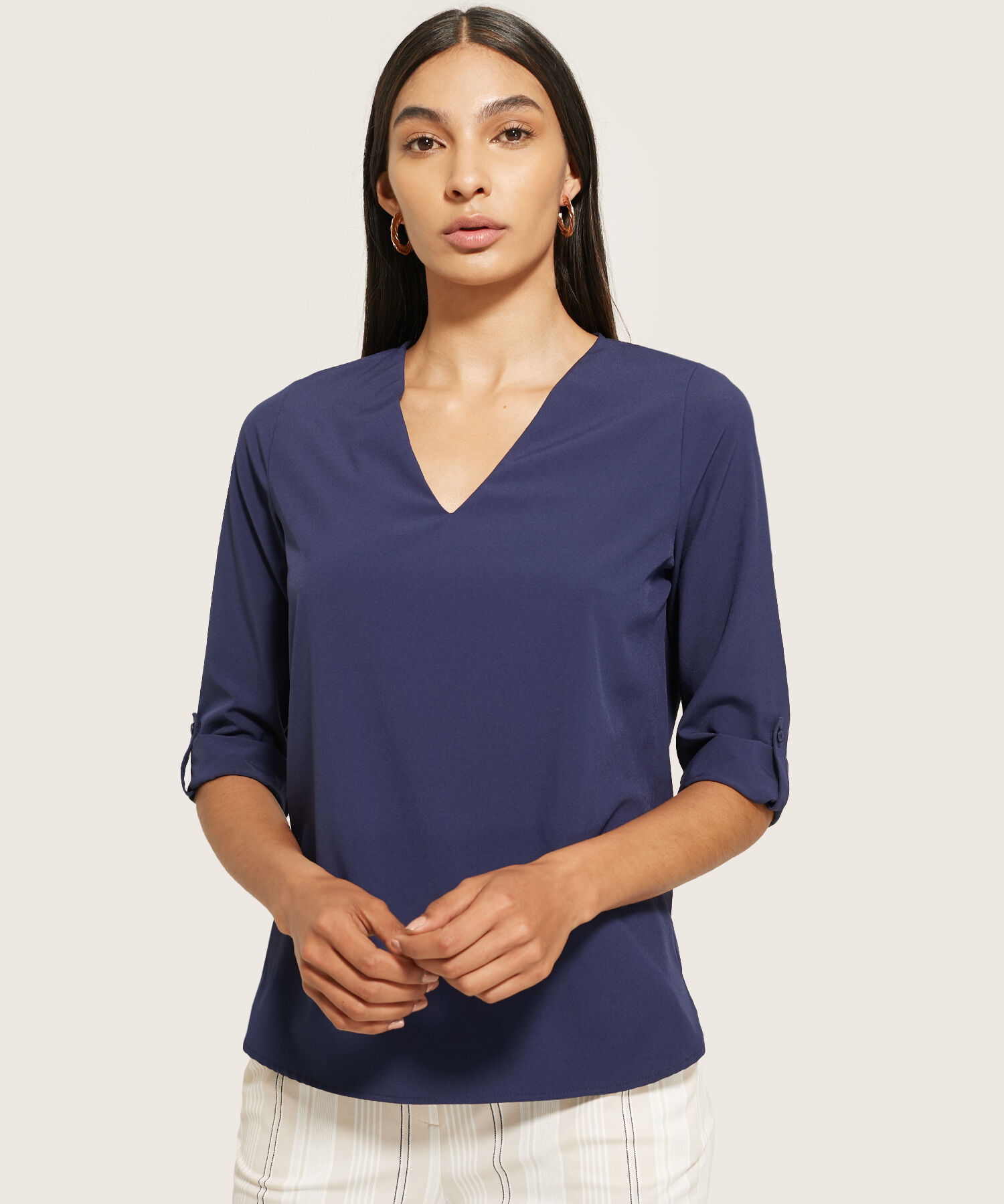 Blusa Manga ¾ con Charreteras
