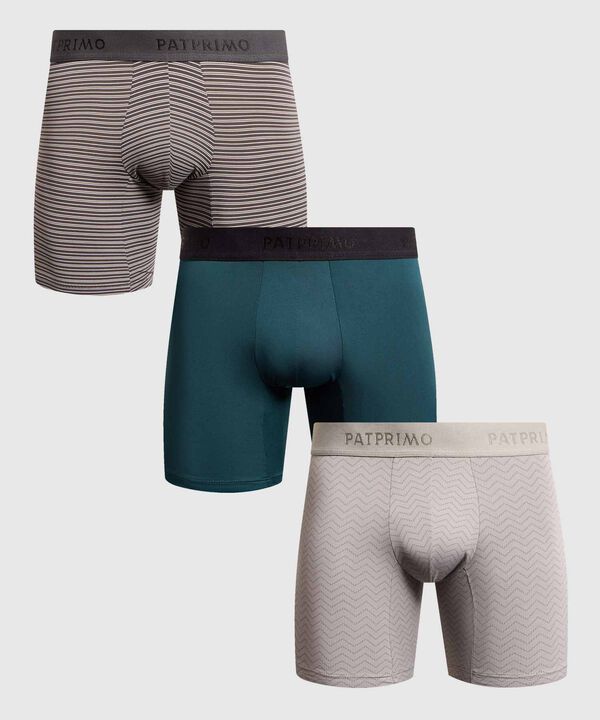 Set x3 B&oacute;xers Medio con Detalles para Hombre image number null