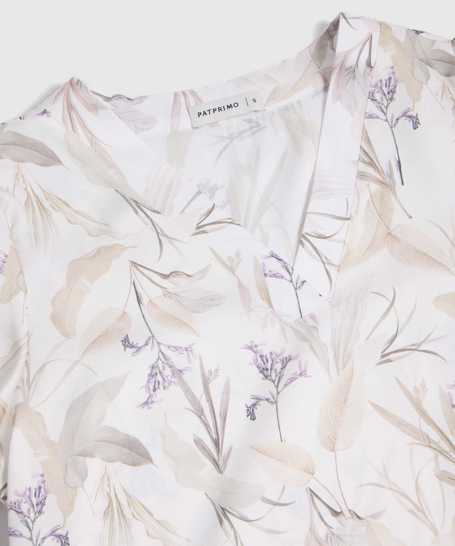 Blusa de Manga 3/4 con Escote en V para Mujer