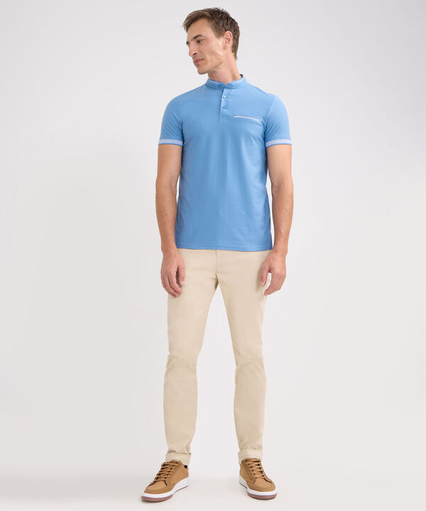 Polo Cuello Mao Con Bolsillo Ribete Texturizada image number null