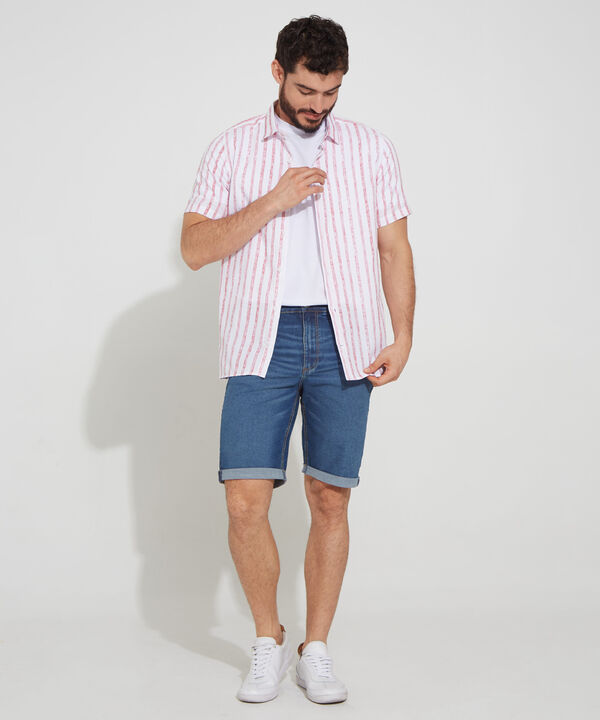 Camisa Manga Corta Estampada Slim Fit image number null