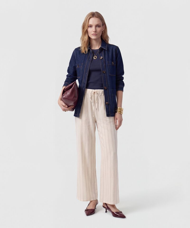 Pantal&oacute;n Wide Leg Con Cord&oacute;n Para Mujer