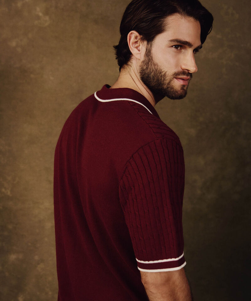 Polo Tejida Manga Corta Para Hombre