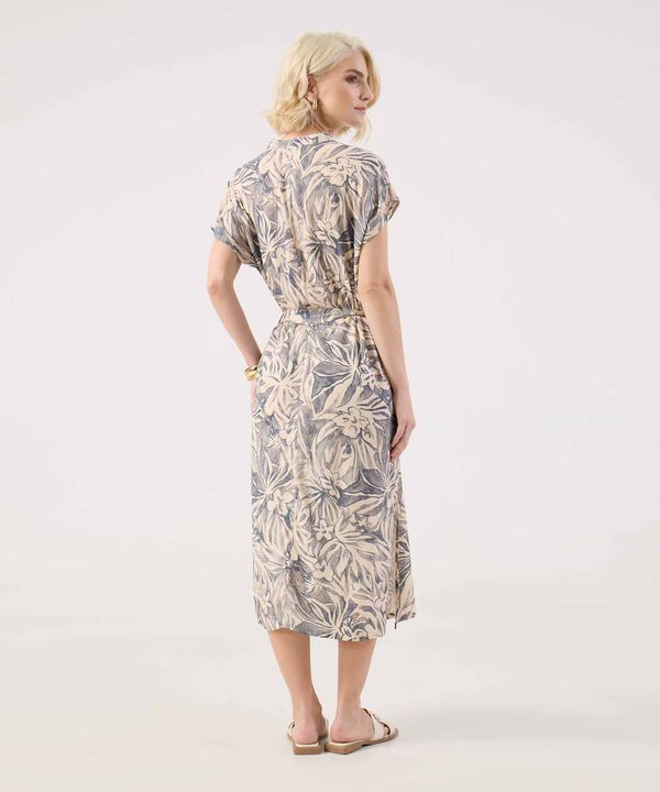 Vestido Estampado Con Cinturon