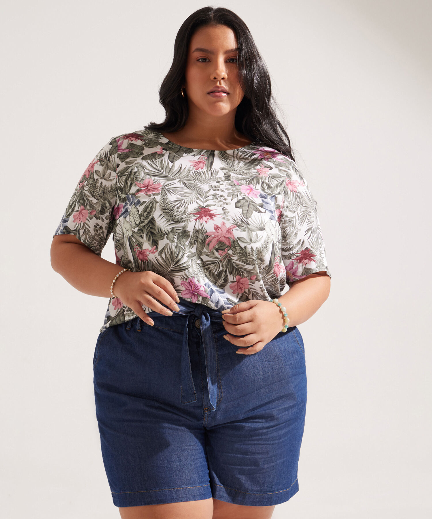 Blusa Manga Corta Estampada