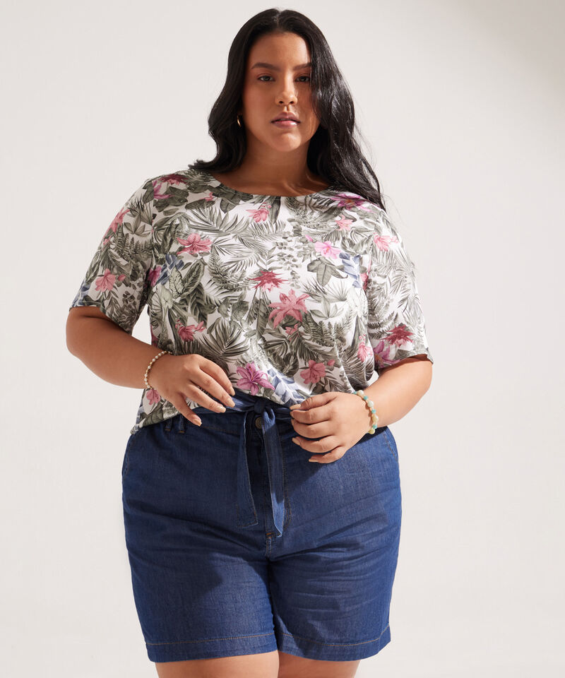 Blusa Manga Corta Estampada