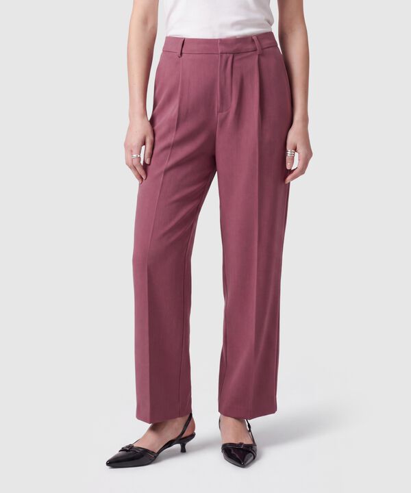 Pantal&oacute;n Unicolor De Pierna Recta Para Mujer image number null
