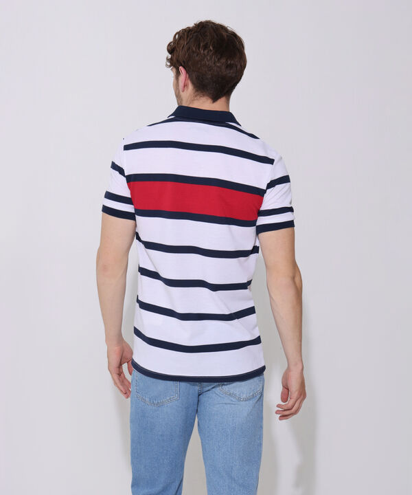 Polo Preteñida, Cuello Y Puños Tejidos, Silueta Slim Fit Blanco