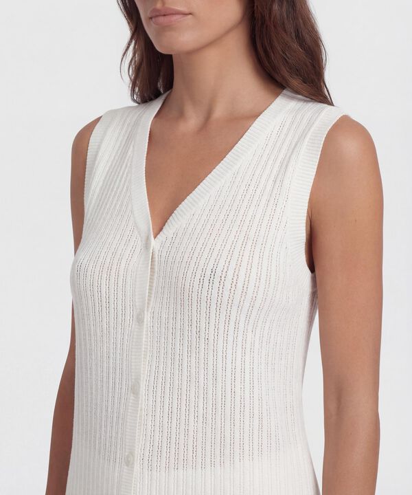 Chaleco Tejido con Perilla de Botones para Mujer