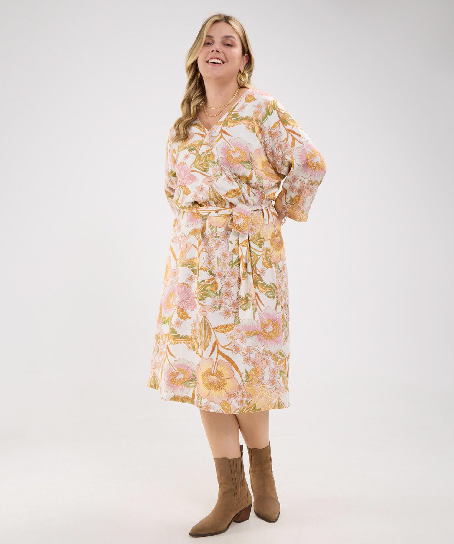 Vestido Estampado Escote en V