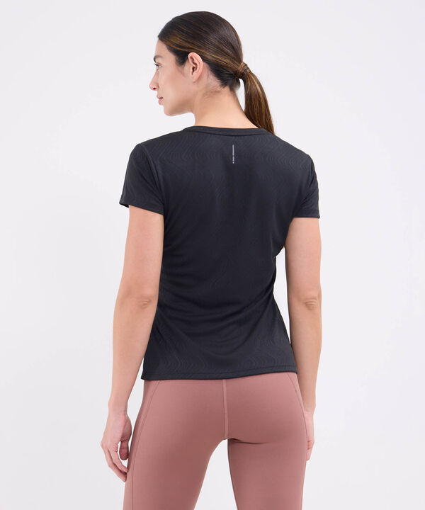 Camiseta manga corta texturizada para mujer