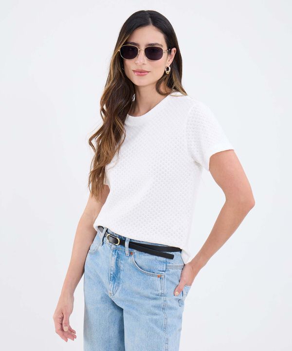 Camiseta Unicolor Cuello Redondo image number null
