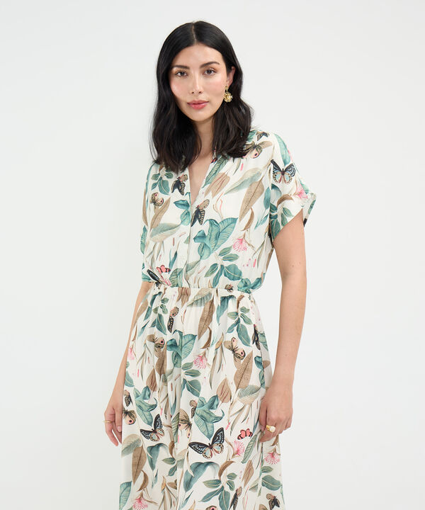 Vestido Camisero Estampado Botánico image number null