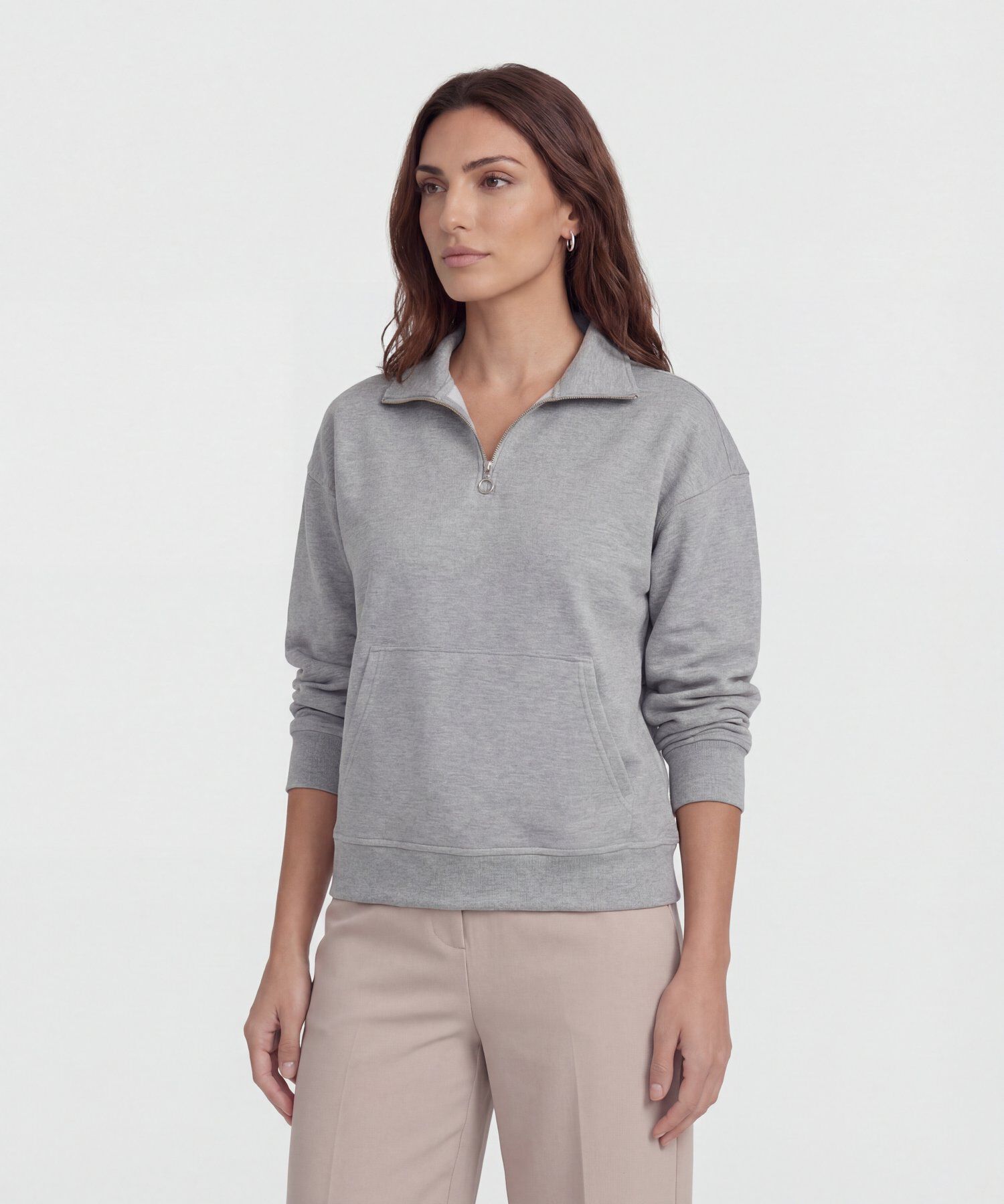 Buzo Unicolor con Cierre Frontal para Mujer