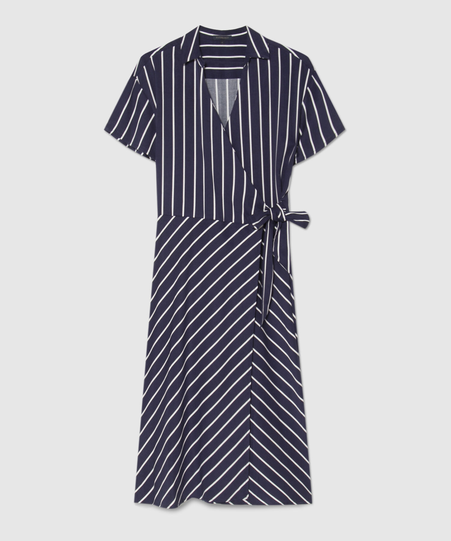 Vestido Largo Con Estampado De Rayas