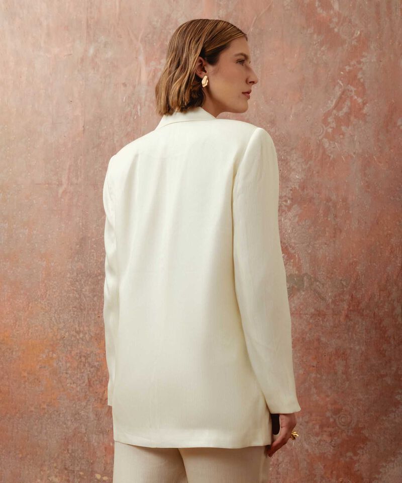 Blazer Mujer Formal Solapa Larga Oversize