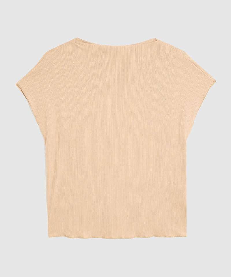 Blusa Mujer Manga Casquillo Textura Plisada