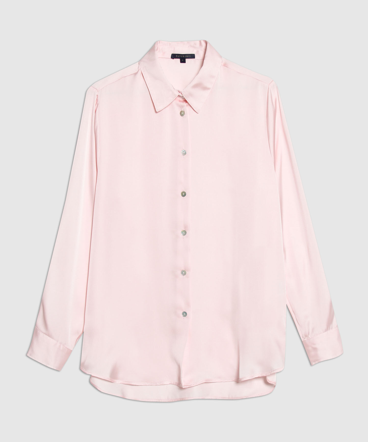 Camisa Unicolor Manga Larga En Satín