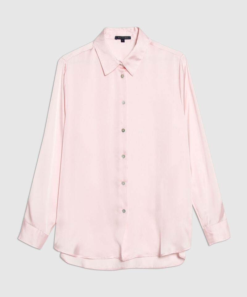 Camisa Unicolor Manga Larga En Satín