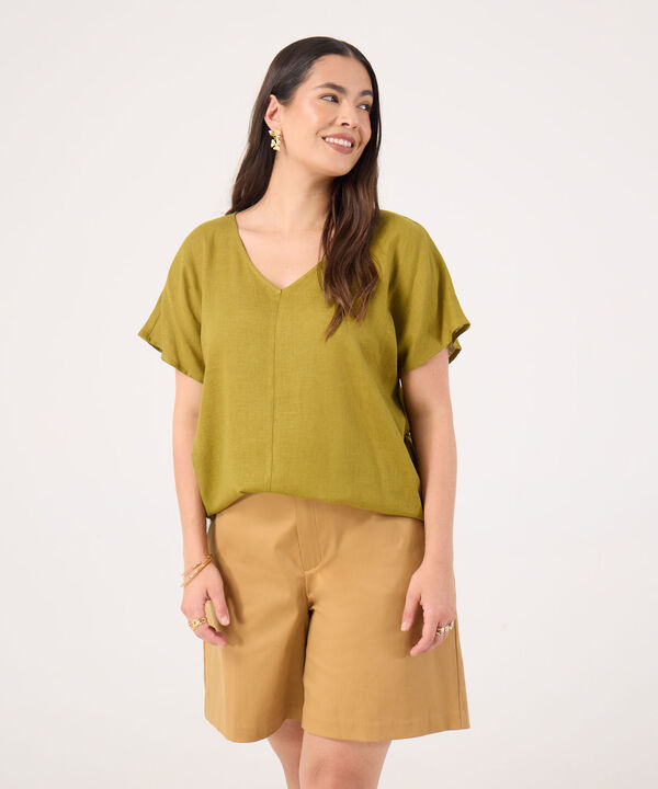 Blusa Manga Corta Unicolor image number null