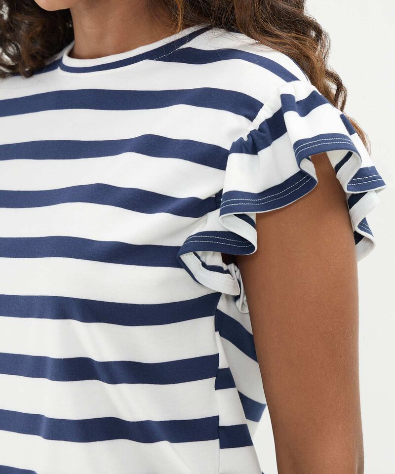 Camiseta Manga Corta Con Boleros Para Mujer