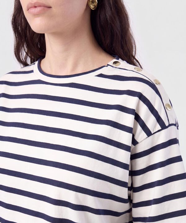 Camiseta Oversize Manga 3/4 Para Mujer