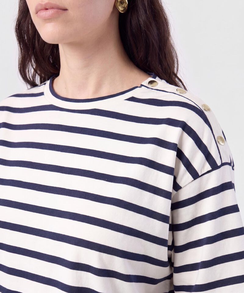 Camiseta Oversize Manga 3/4 Para Mujer