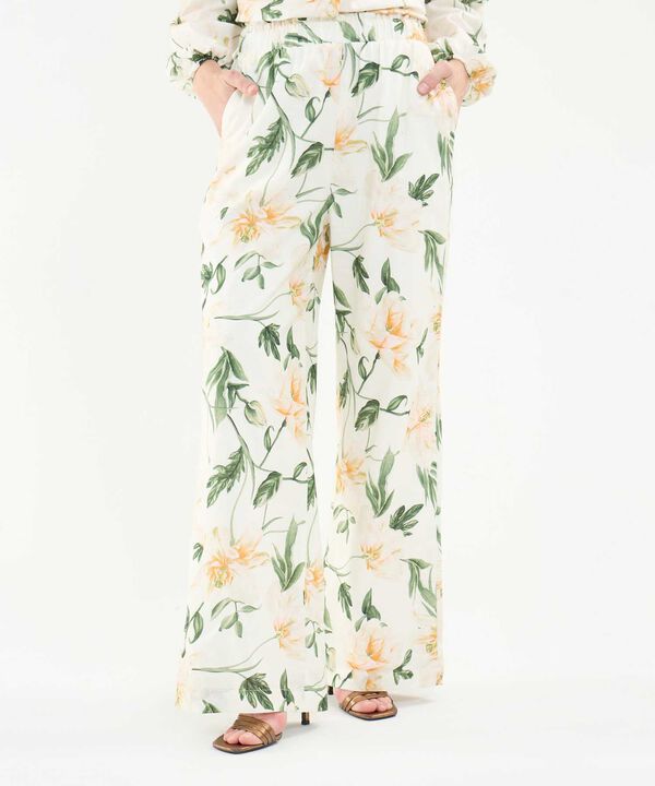 Pantalón Estampado en Efecto Lino image number null