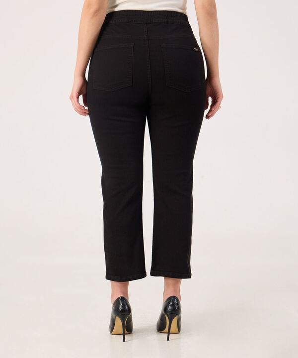 Jean Straight Crop Con Pedreria Para Mujer