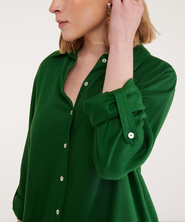 Camisa En Lino Manga Larga Con Charretera