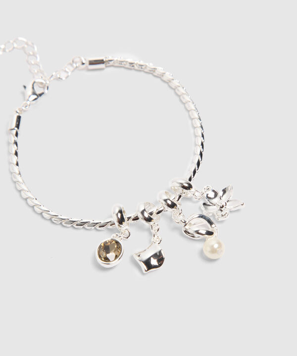 Pulsera Cadena Trenzada Con Dijes Charms Mujer image number null