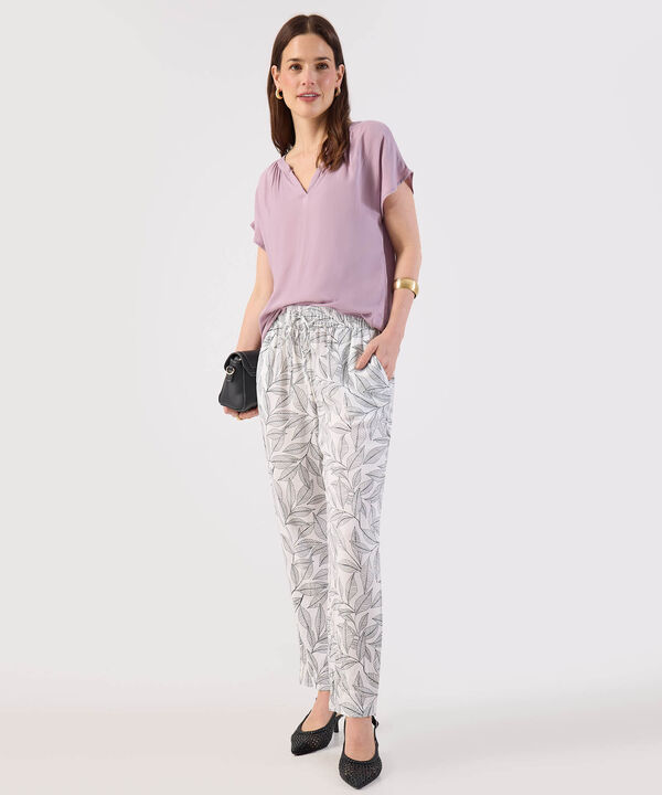 Blusa Manga Corta con Escote en V image number null