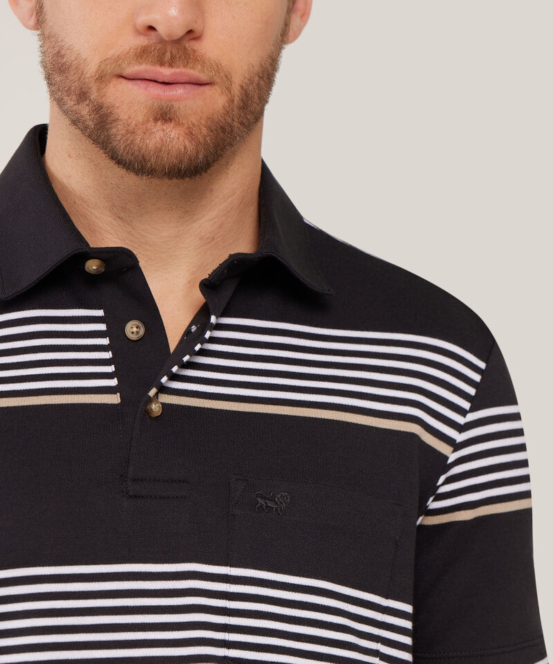 Polo Cuello Duro,  Textura, Regular Fit Con Bolsillo, Magia En El Caribe