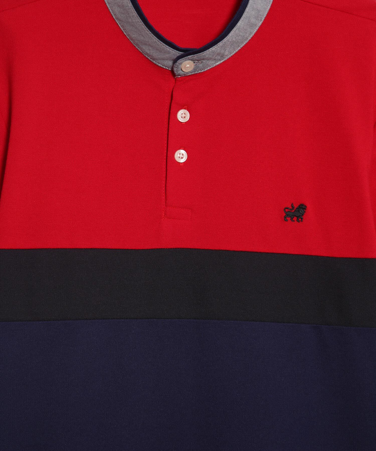 Polo Cuello Mao en Bloques