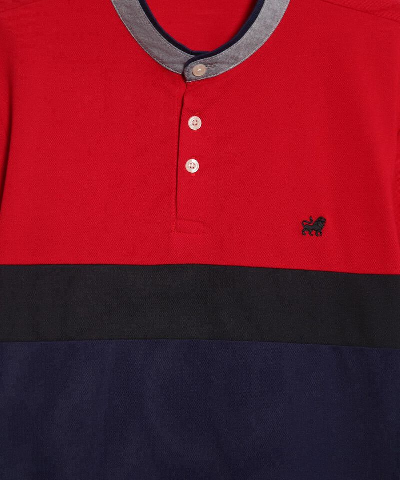 Polo Cuello Mao en Bloques